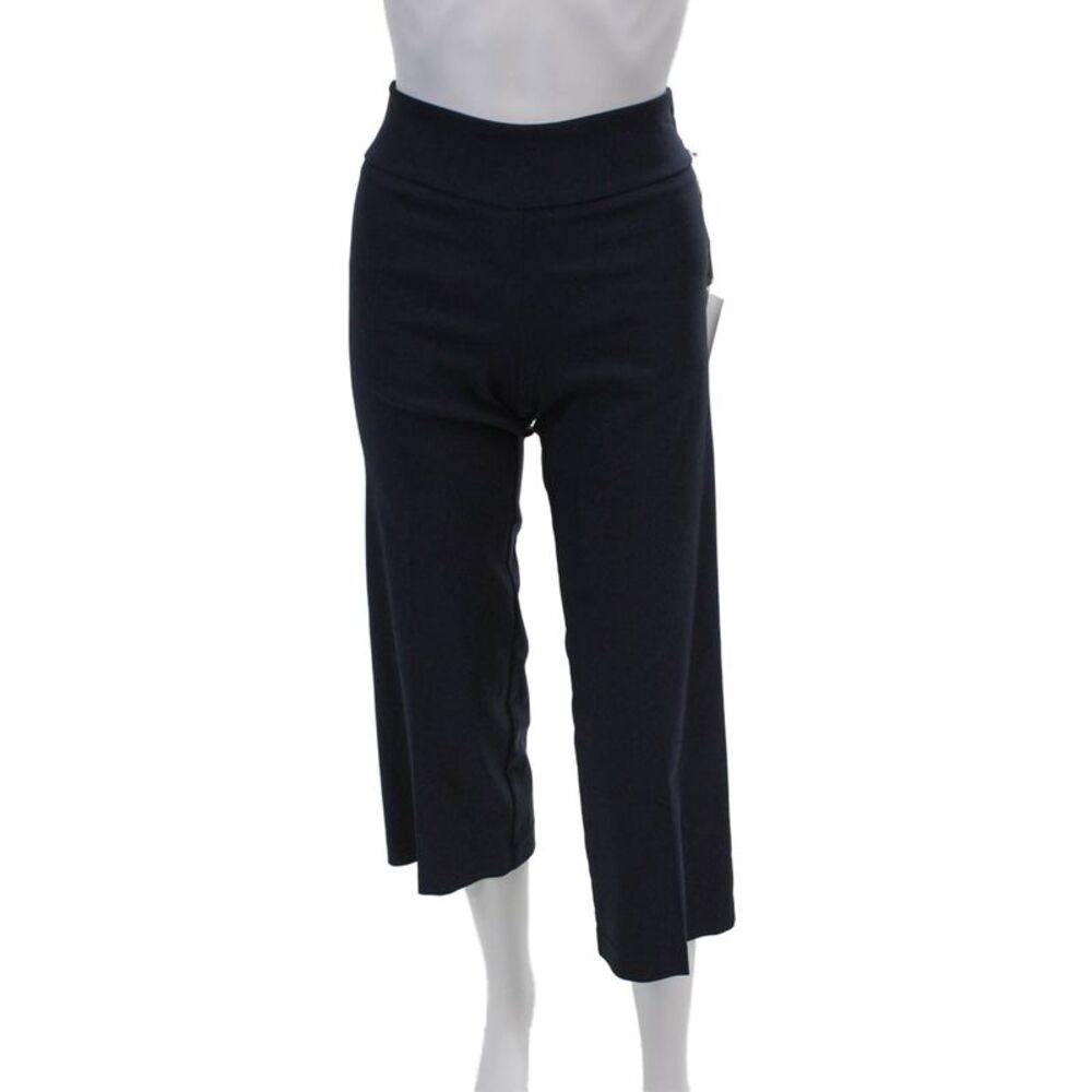 Estelle & Finn Womens Elastic Waistband Crop Wide Leg Pants Navy Blue Size 0
